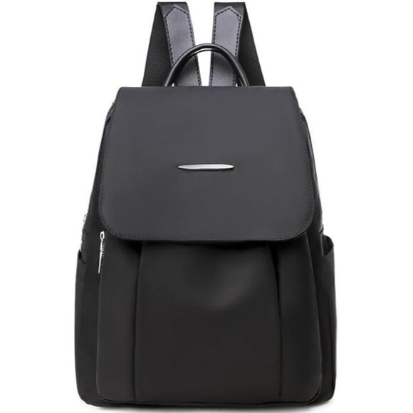 Mini Nylon Backpack for Women Lightweight Travel Purse B Black Small Trendy Bag - Picture 1 of 7